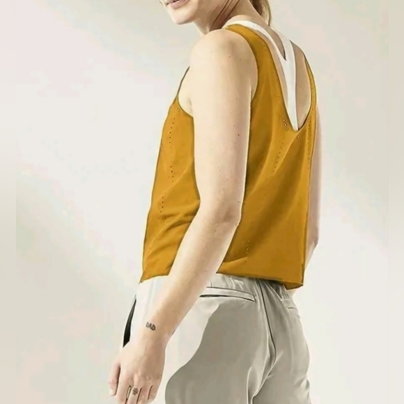Athleta Tops - Athleta Mustard Yellow Crop Top